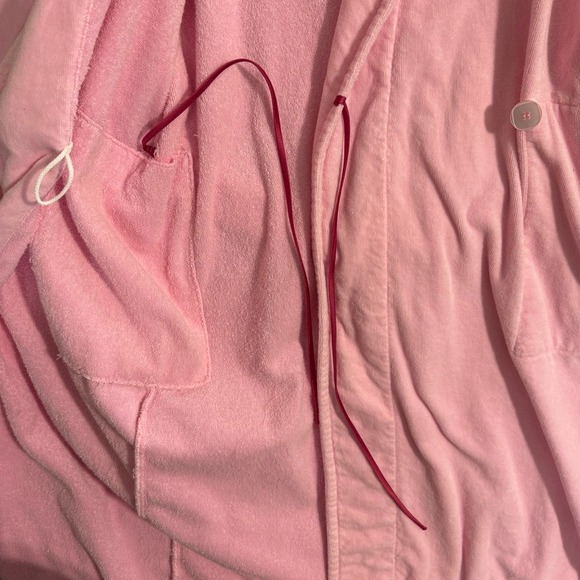 Victorias Secret Pink terricloth Long Wrap Robe Shawl Collar Button Closure M/L - Picture 6 of 16